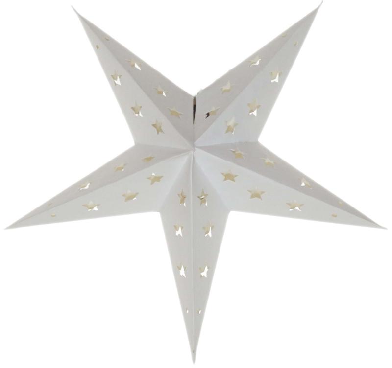 Baby Lotus white - Foldable glowing star, paper poinsettia with 5 points, 40 cm